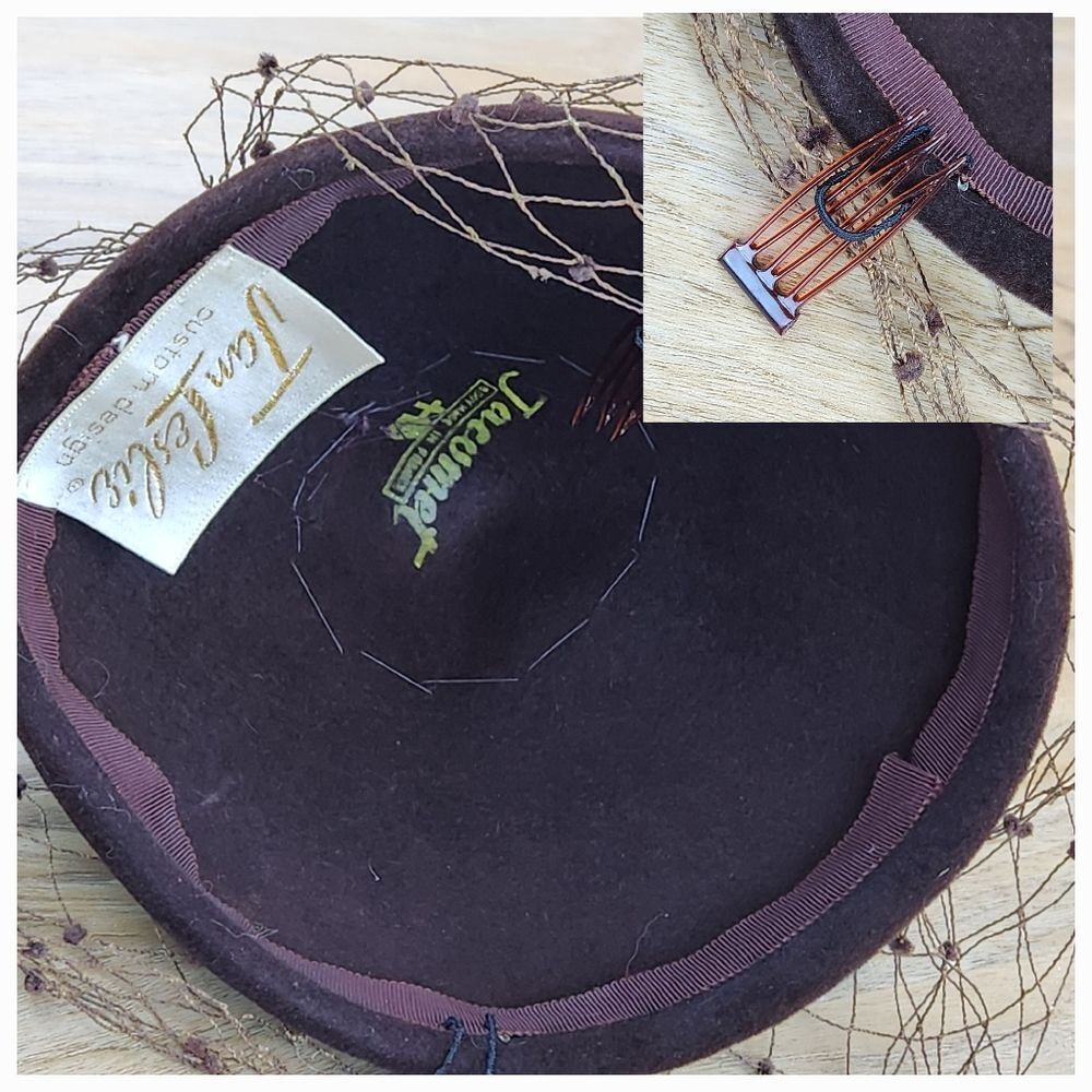 🔹️Vintage Jan Leslie Jacomet French Handmade Fascinator Hat - Picture 12 of 16